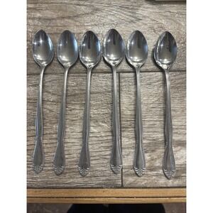 Set Of 7 Carlton Silverplate Iced Tea Spoons
